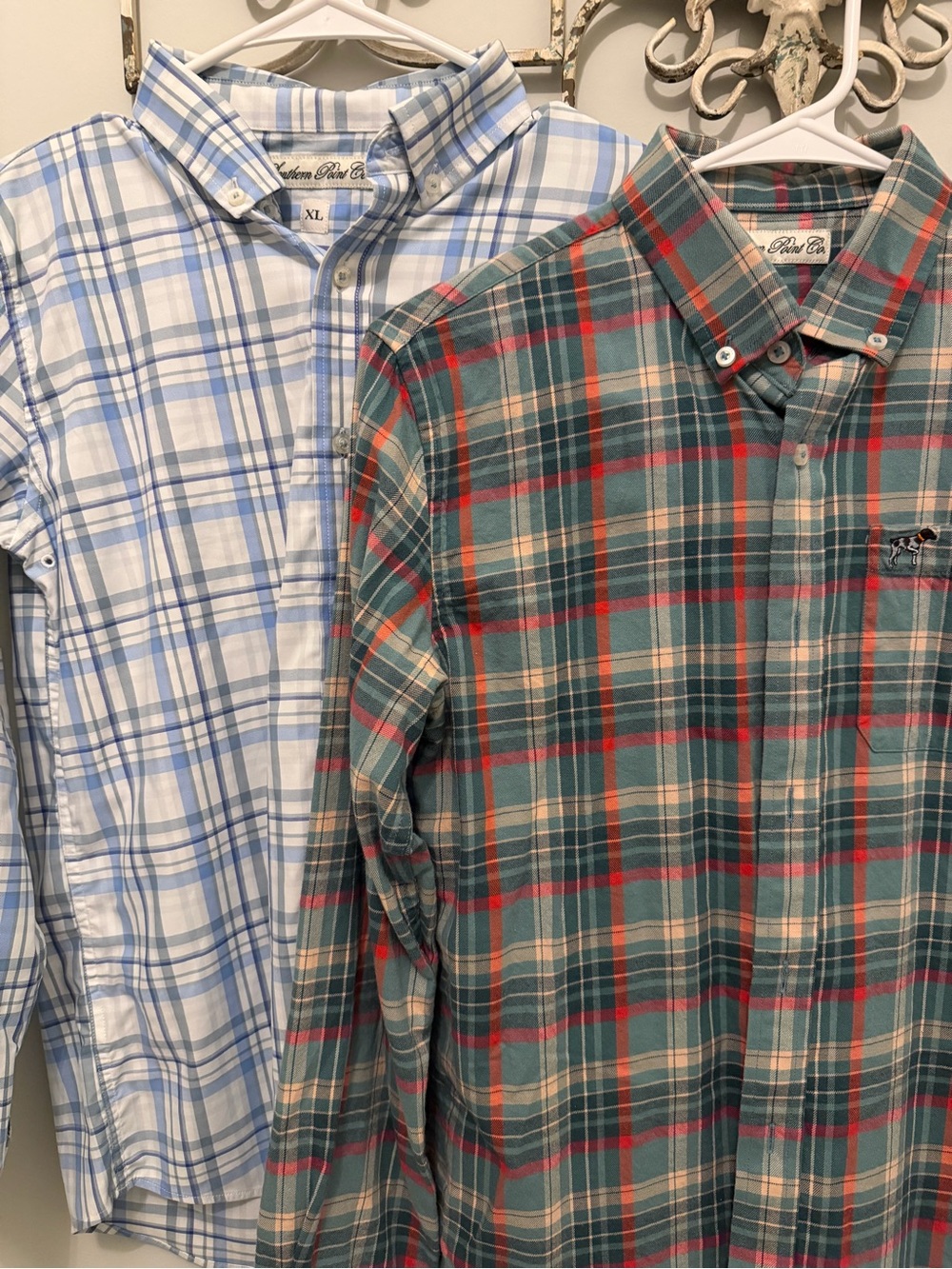 2 Southern Point Boys Plaid Button-Down Shirts